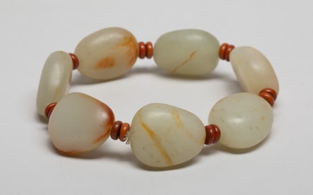 Chinese Russet Jade Prayer Beads