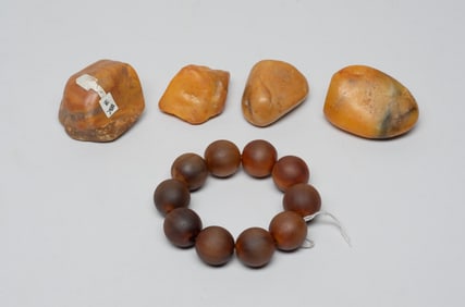 Estate Chinese Seal Stones & Prayer Beads