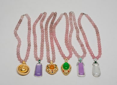 Estate Chinese Export Colored Necklaces