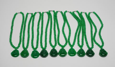 Estate Chinese Export Colored Stone Necklaces