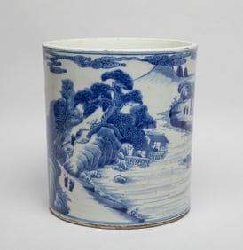 Estate Large Chinese Porcelain Brush Pot