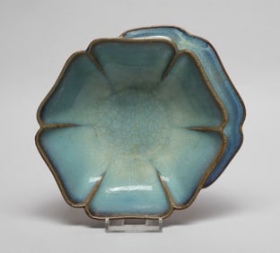 Repaired Chinese Jun Type Porcelain Brush Washer
