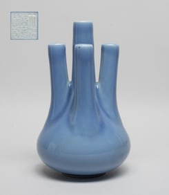 Chinese Blue Glazed Porcelain Vase