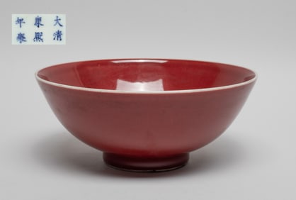 Chinese Red Glazed Porcelain Bowl