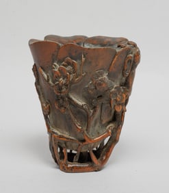 Chinese Export Wood Sculpture of Cup