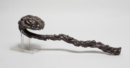 Chinese Export Wood Sculpture of Ruyi