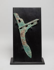 Estate Chinese Bronze Tool on Stand