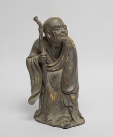 Chinese Export Gilt Bronze Sculpture of Luohan