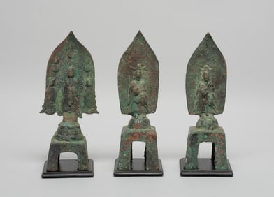 Set Chinese Bronze Sculptures of Buddha