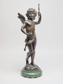 Vintage Bronze Sculpture on Marble
