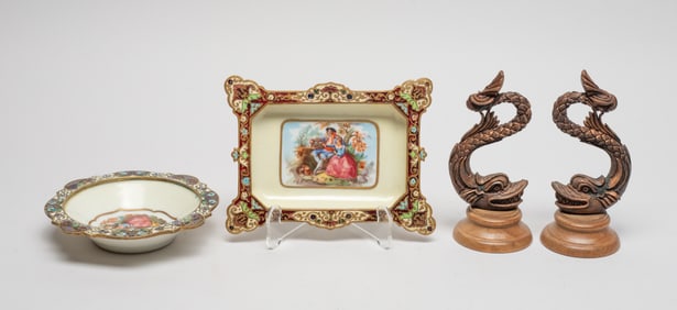 France Antique Enameled Plates, Sculptures