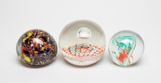 Vintage Millefiori Glass Paper Weights