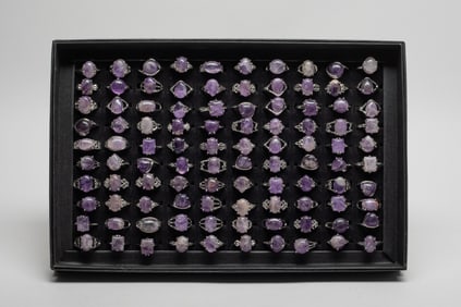 Estate Large Set Amethyst Stone Rings