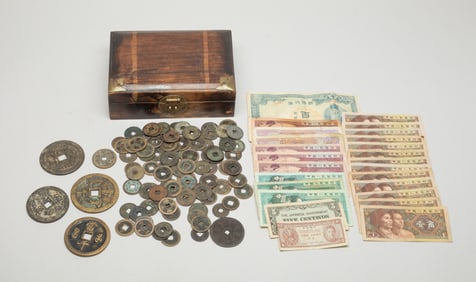 Estate Set Chinese/ Asian Coins, Banknotes