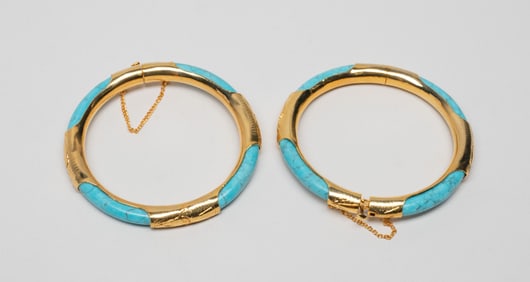Two Chinese Export Stone Bangles
