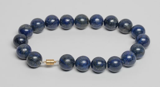 West Asian Large Bead Lapis Necklace