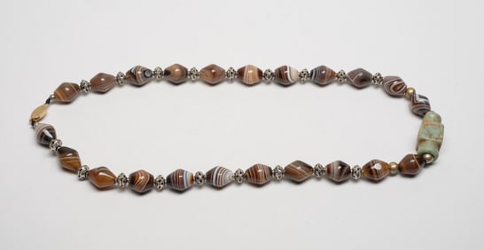 West Asian Banded Agate & Stone Necklace