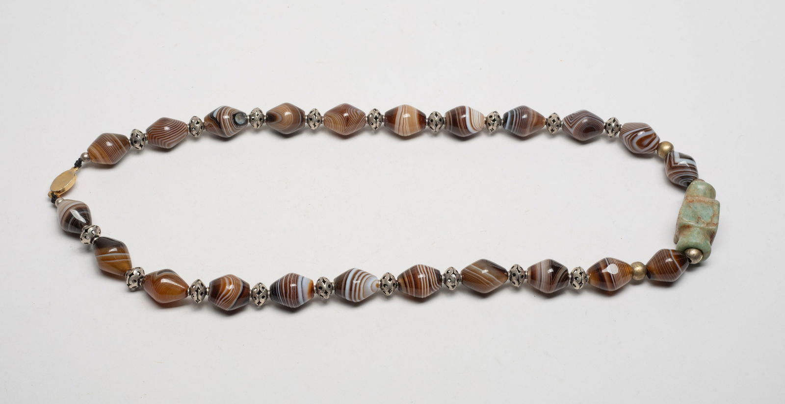 West Asian Banded Agate & Stone Necklace (1 of 12)