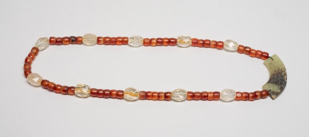 Chinese Jade, Crystal, Agate Necklace