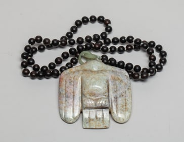 Chinese Export Jade, Agarwood Necklace