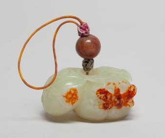 Estate Large Chinese Russet Jade Pendant of Fruit