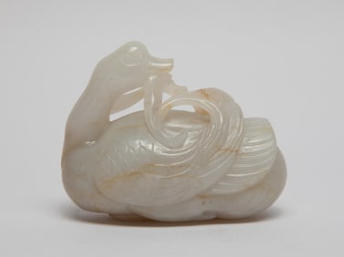Chinese Russet Jade Sculpture of Goose