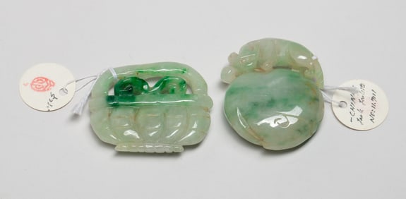 Two Chinese Export Jade Pendants