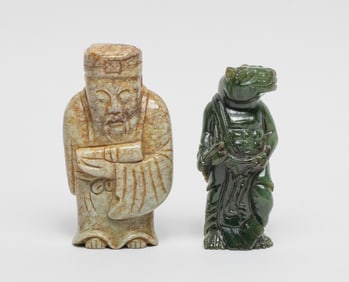 Two Chinese Jade Carved Figures