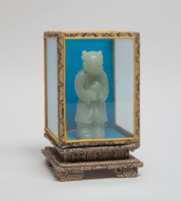 Chinese Export Jade Figure w/ Case