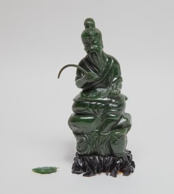 Chinese Spinach Jade Sculpture