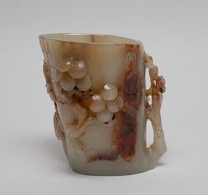 Chinese Russet Jade Brush Pot