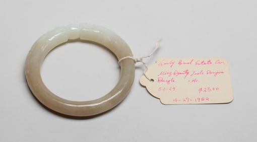 Chinese Export Jade Dragon Bangle