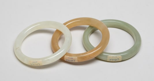 Estate Chinese Export Jade/ Hard Stone Bangles