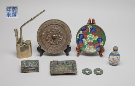 Estate Large Set Chinese Bronze, Cloisonne Sets