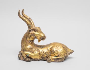Estate Chinese Gilt Bronze Paper Weight