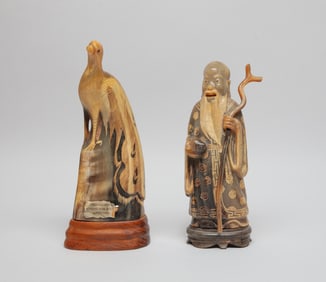 Two Chinese Export Carved Sculptures