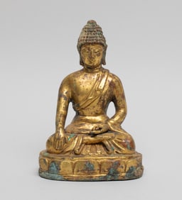 Estate Chinese Gilt Bronze Sculpture of Buddha