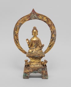 Estate Chinese Gilt Bronze Buddha