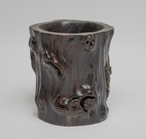 Rare Chinese Zitan Wood Brush Pot