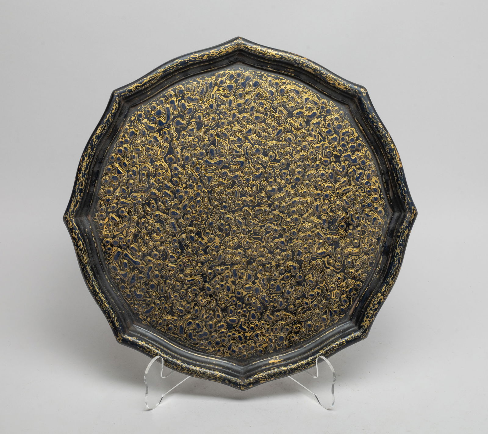 Estate Chinese Lacquer Large Plate (1 of 9)