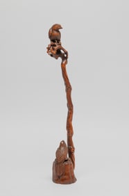Chinese Export Boxwood Tall Sculpture