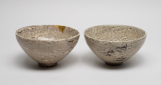 Two Chinese Glazed Porcelain Tea Bowls