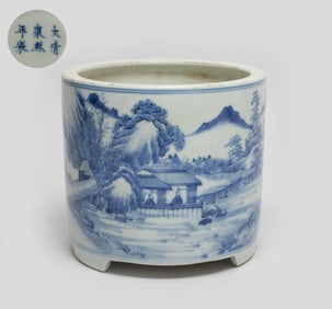 Chinese Blue & White Porcelain Censer