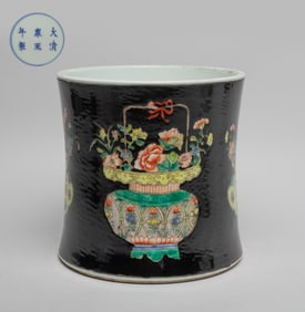 Estate Chinese Large Porcelain Brush Pot