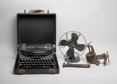 Estate Vintage Typewriter, Fan, Tool