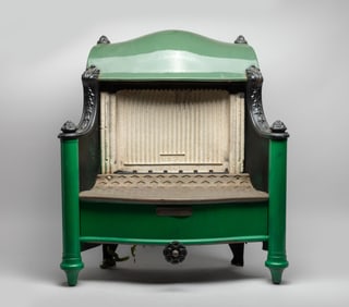 Estate Old Painted Metal Fire Place