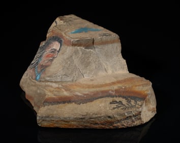 American Indian Painted Art Cave Stone