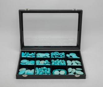 Estate Large Box of Turquoise Like Stones