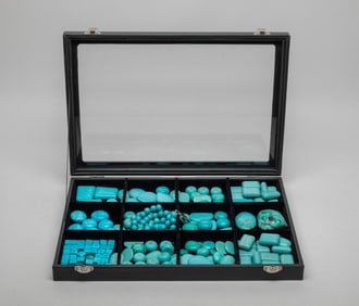 Estate Box of Turquoise Like Stones