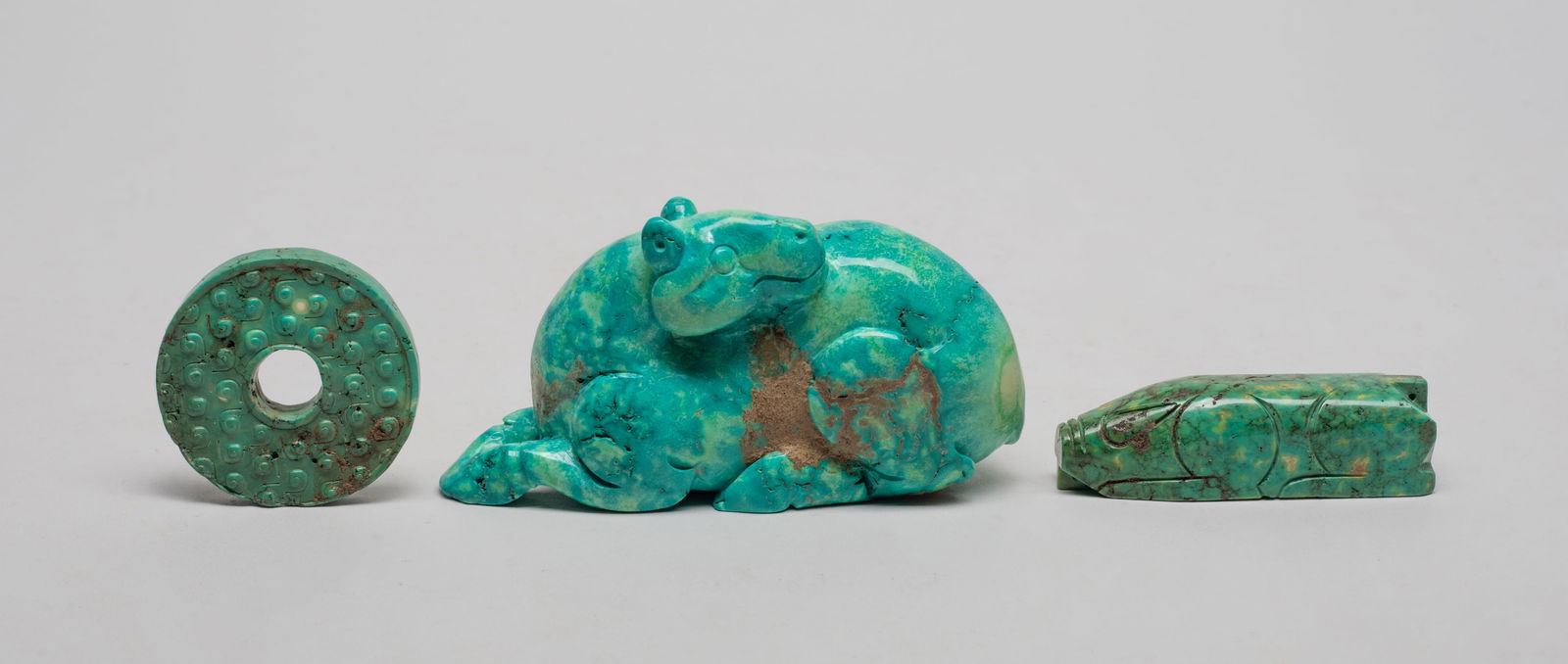 Chinese Turquoise Color Stone Carvings (1 of 11)